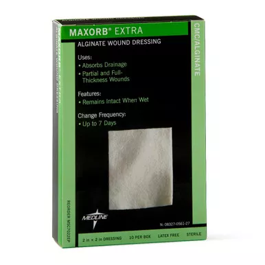 Medline MSC7022EP - Maxorb Extra Calcium Alginate Dressing, 2" x 2" - Replaces 60MSC7022EPZ