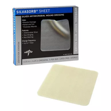 Medline MSC9344EP - SilvaSorb Antimicrobial Perforated Sheet Dressing 4" x 4"