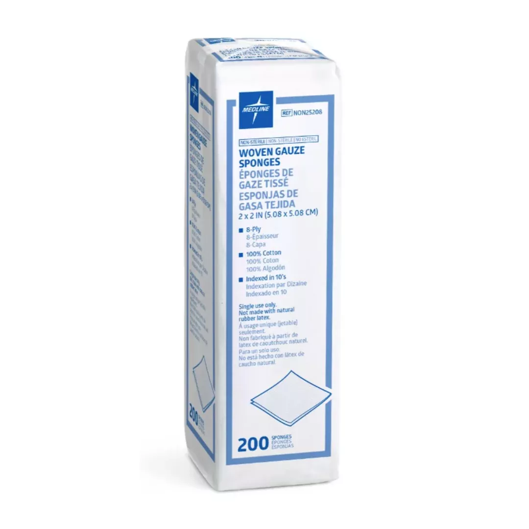 Medline Nonsterile 100% Cotton Woven Gauze Sponges