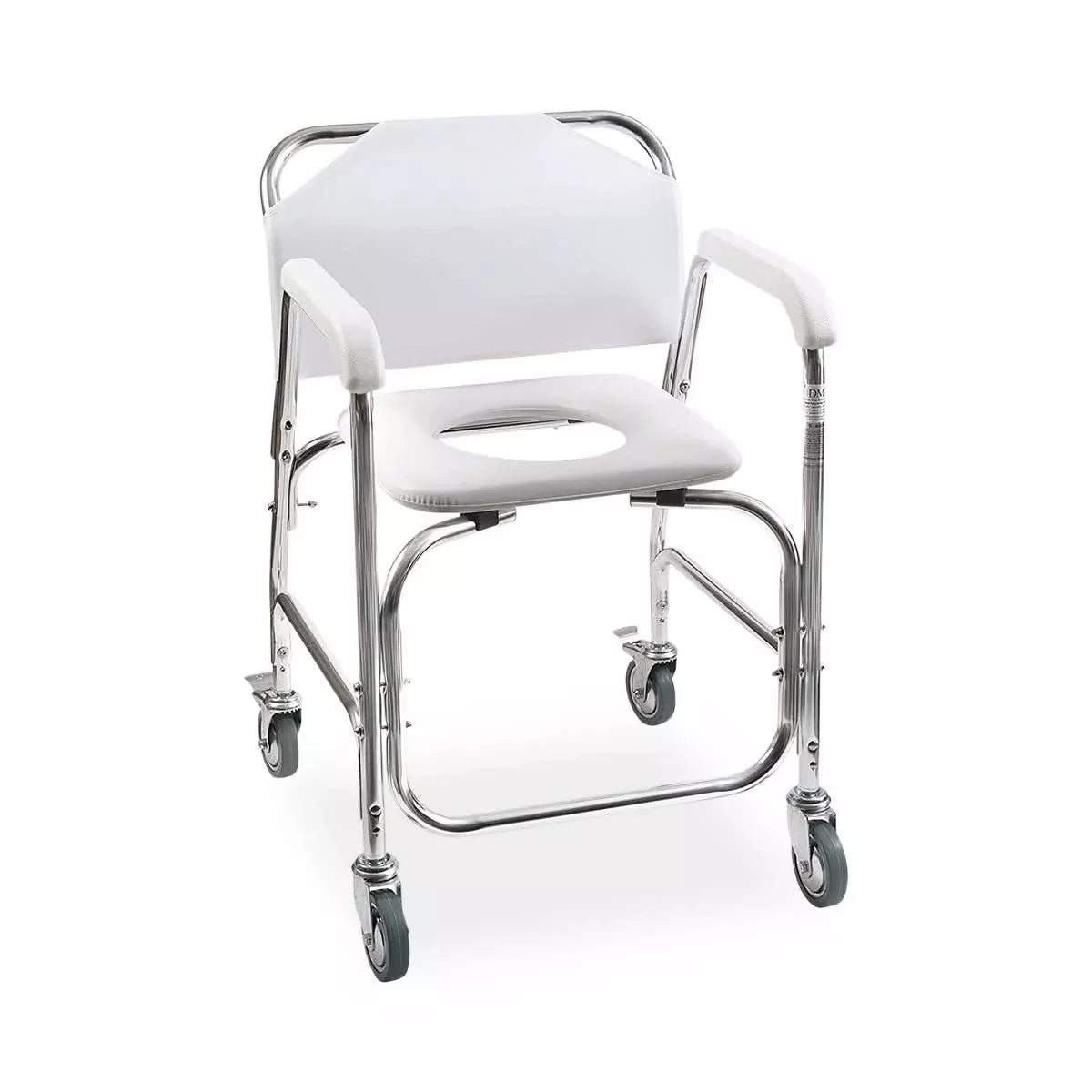 Medline Padded DMI Rolling Shower and Commode Transport Chair with Wheels