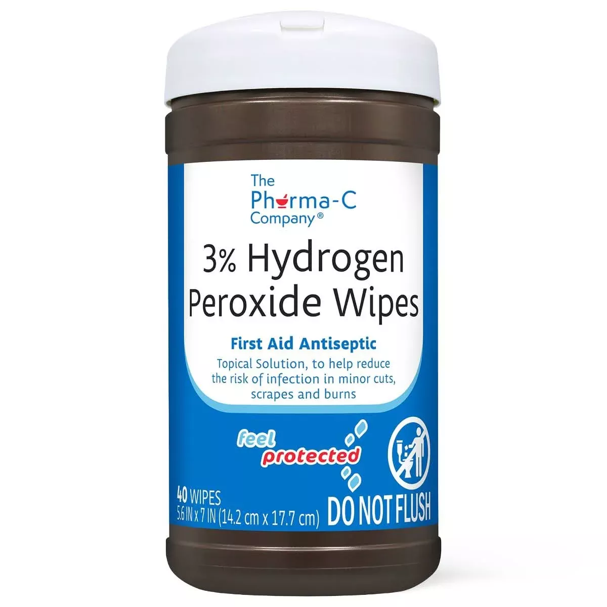 Medline The Pharma-C Company 3% Hydrogen Peroxide First Aid Antiseptic Wipes