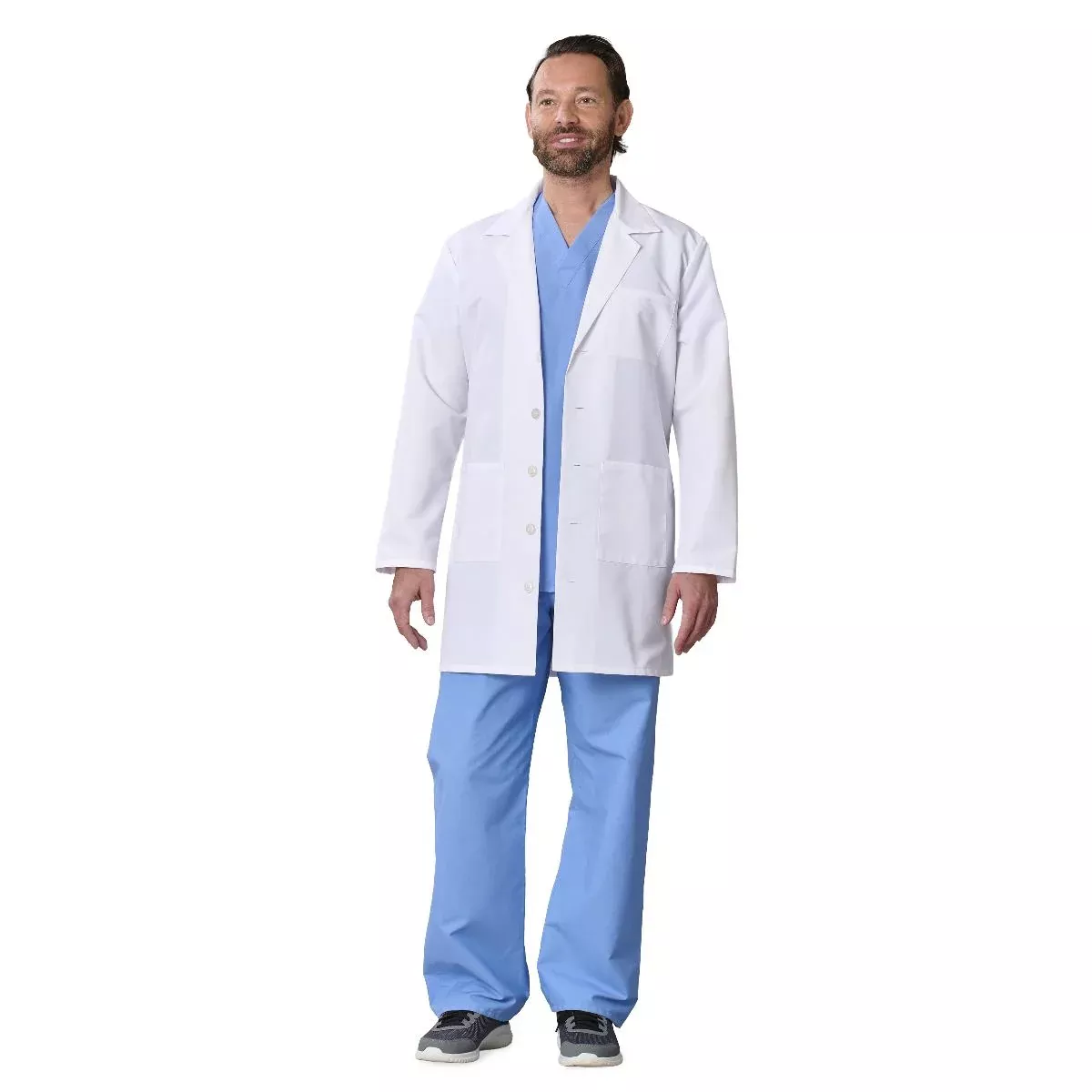Medline Propel Men's 4-Pocket Staff-Length Lab Coats