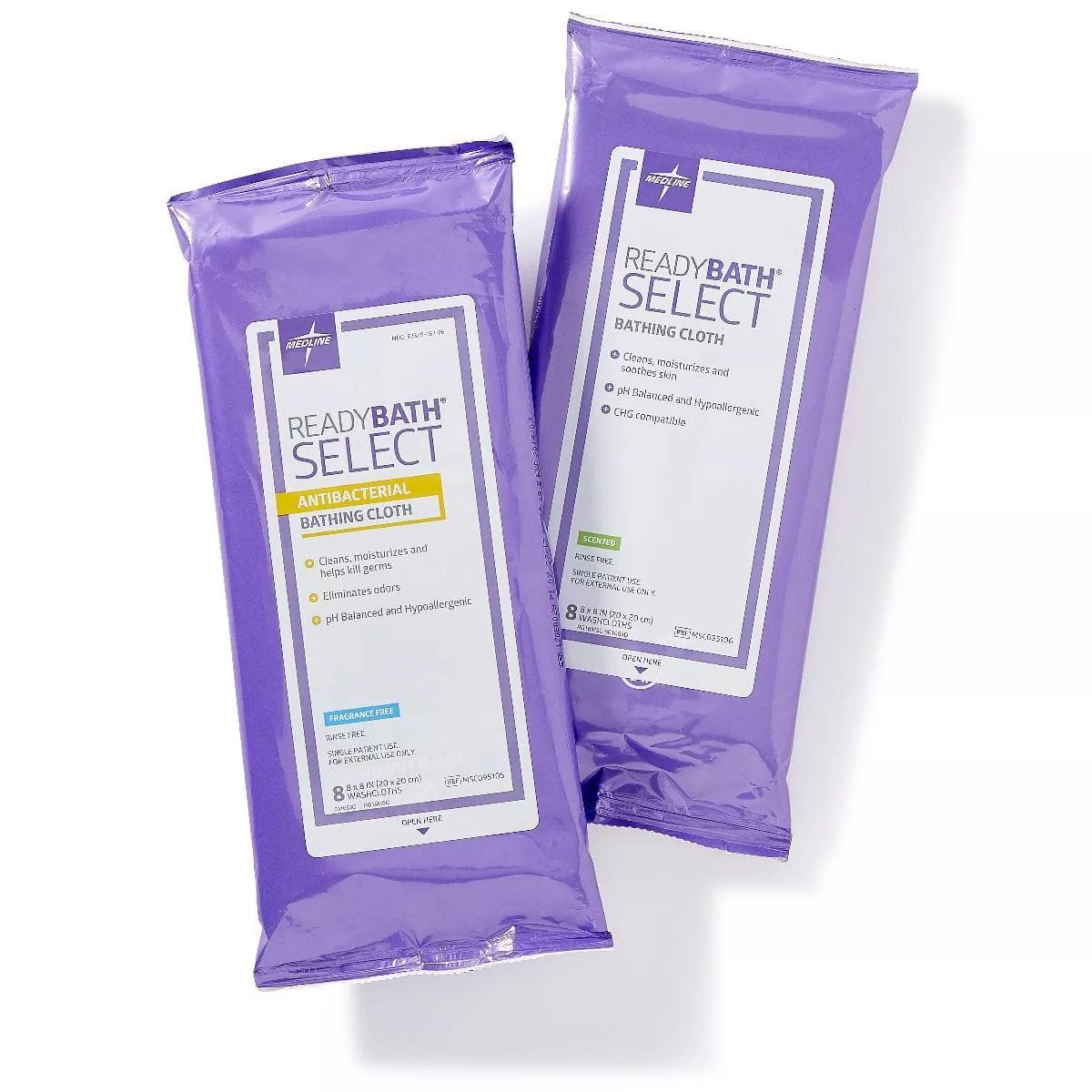 Medline ReadyBath SELECT Antibacterial Medium-Weight Washcloths