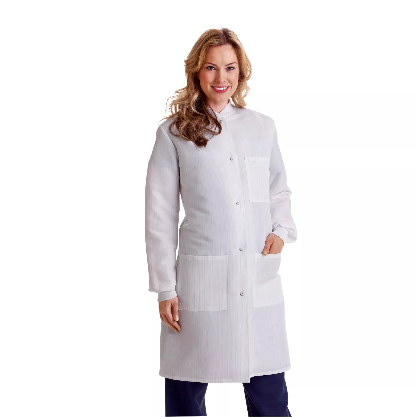 Medline ResiStat Womens Static & Fluid-Resistant Barrier Lab Coat