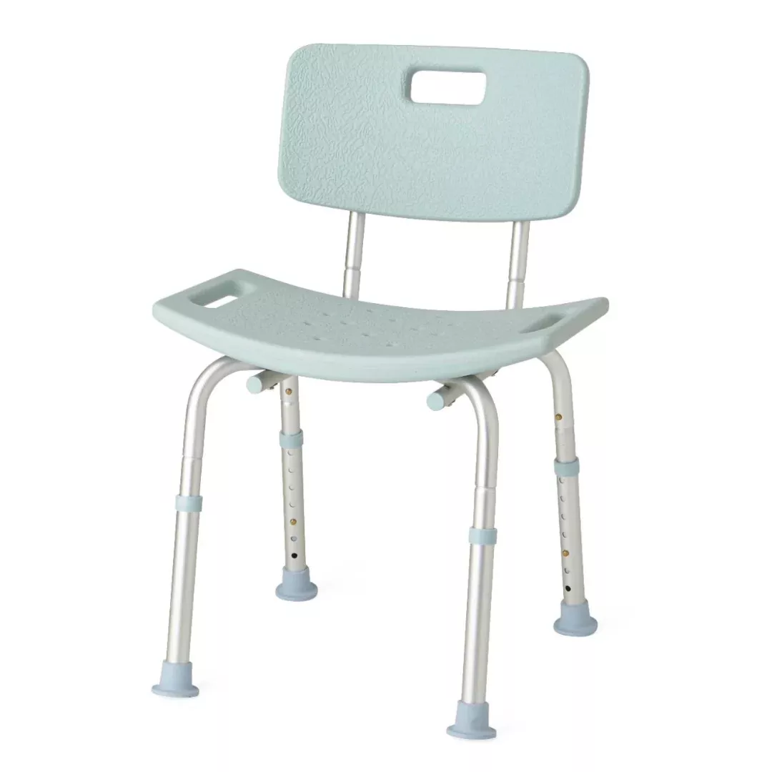 Medline Shower Chair with Backrest & Suction Grip Feet