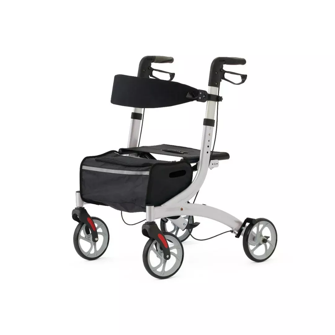 Medline Simplicity 2 Euro-Style Rollator Folding Rolling Walker - 8" Wheels