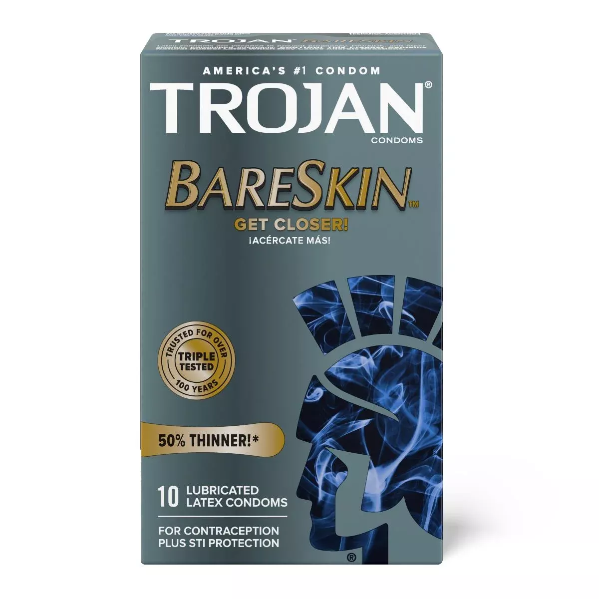 Medline Trojan BareSkin Lubricated Latex Condoms