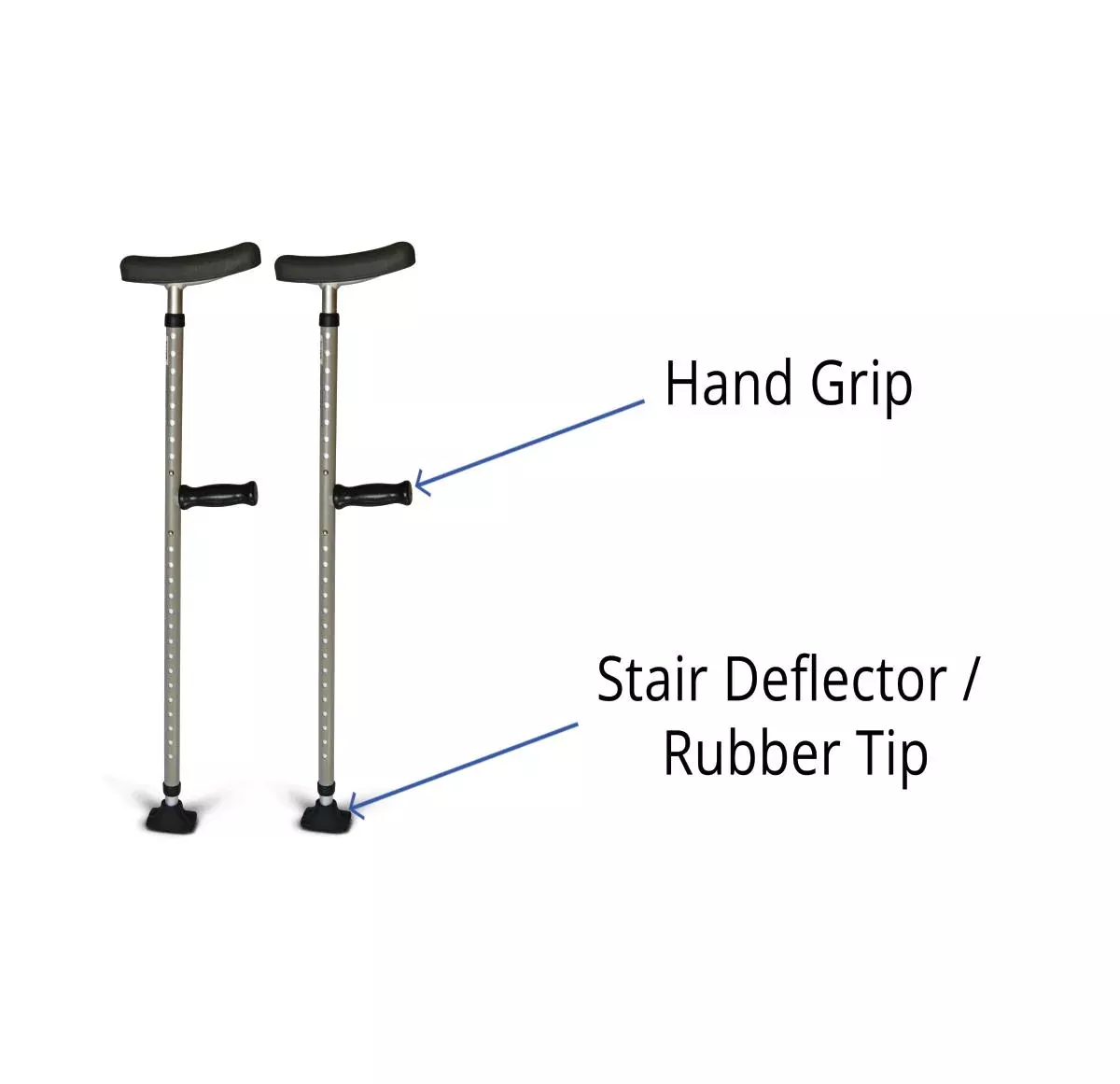 Medline Universal Steel Single-Tube Crutches