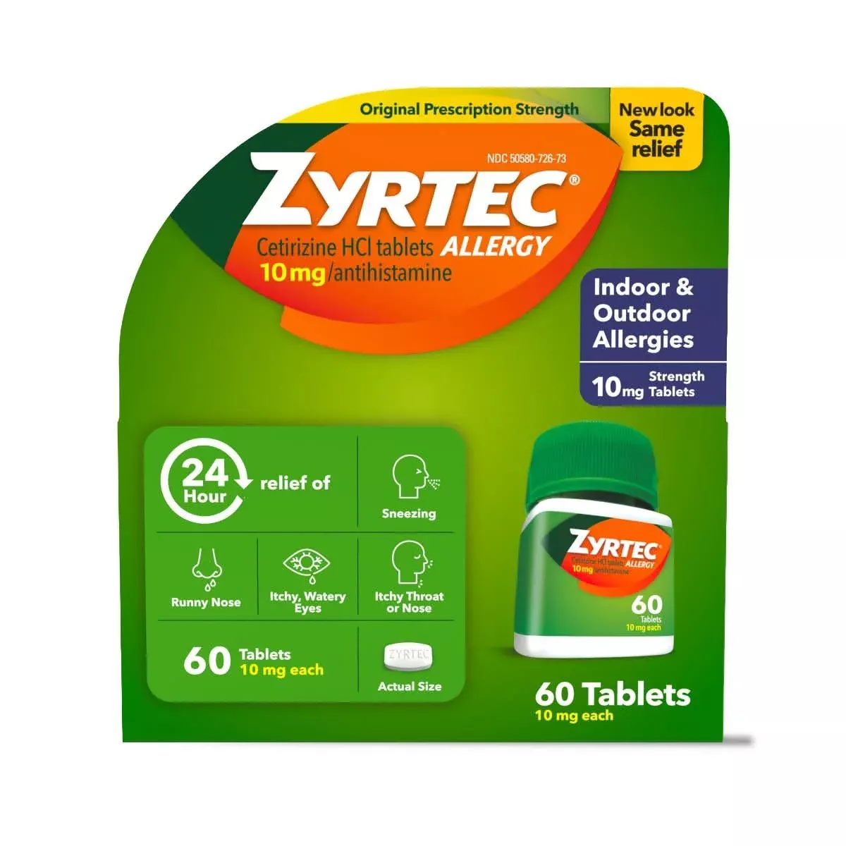 Medline Zyrtec OTC Antihistamine Tablets