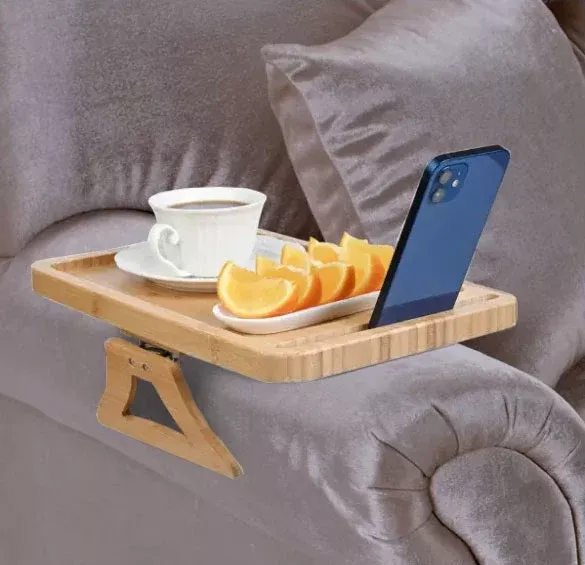 MOBB Health Care Bamboo Clip on Couch Tray Table