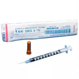 Monoject Softpack Tuberculin Syringe 28g X 1/2", 1 Ml (100 Count)- Box of 100
