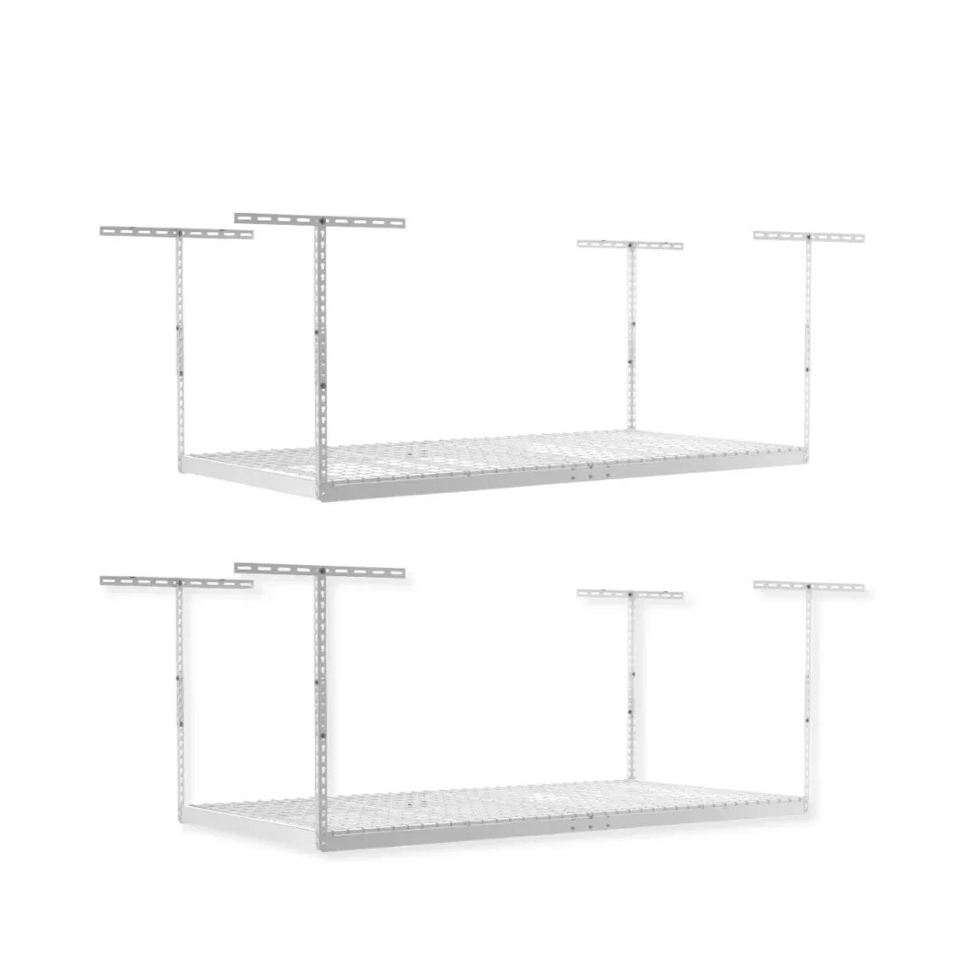 MonsterRax Combo Kit – 2 Pack of 4×8 Overhead Garage Storage Racks with Hook Set