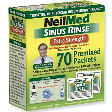 Neilmed Pharmaceutical 705928004009 - NeilMed Sinus Rinse Hypertonic Premixed Refill Packets, 70 ct
