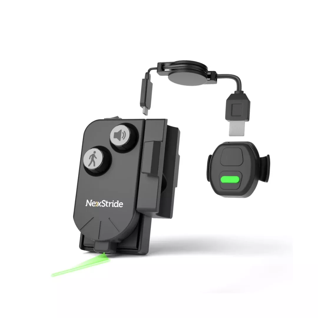 NexStride Visual and Auditory Cueing Device For Walking Aids