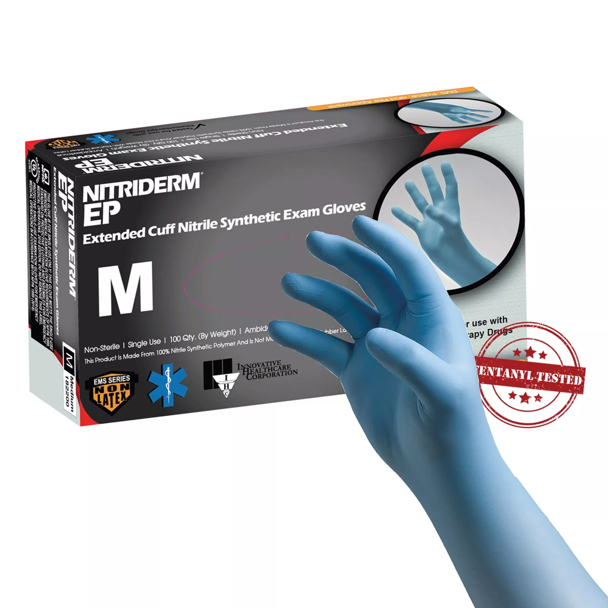 NitriDerm EP Nitrile Extended Cuff Length Exam Glove