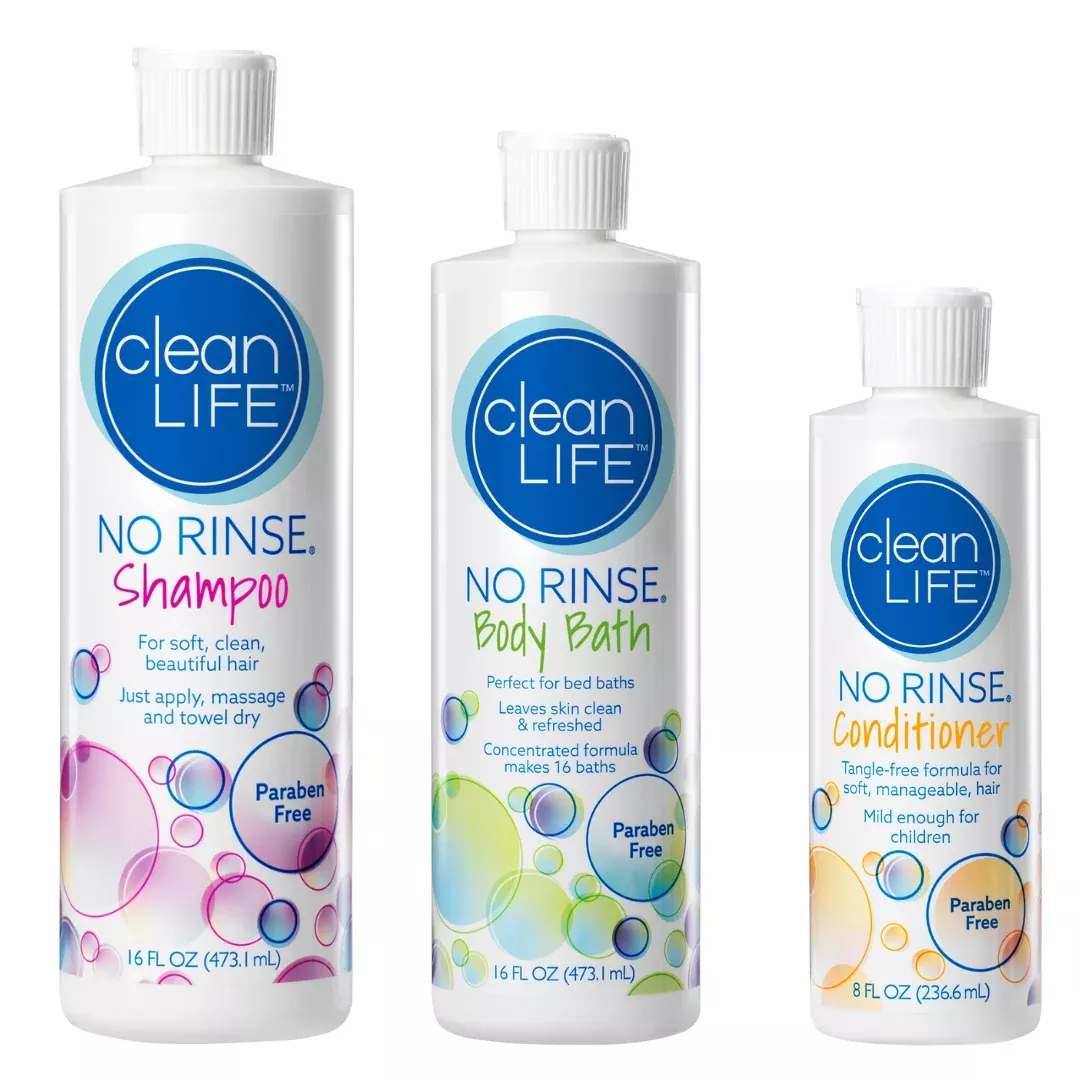 No Rinse Body Bath, Shampoo and Conditioner Set – Perfect For Care Givers