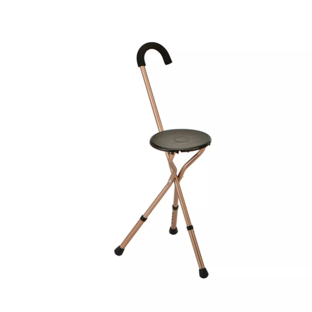 Nova Folding Seat Cane with Crook Handle