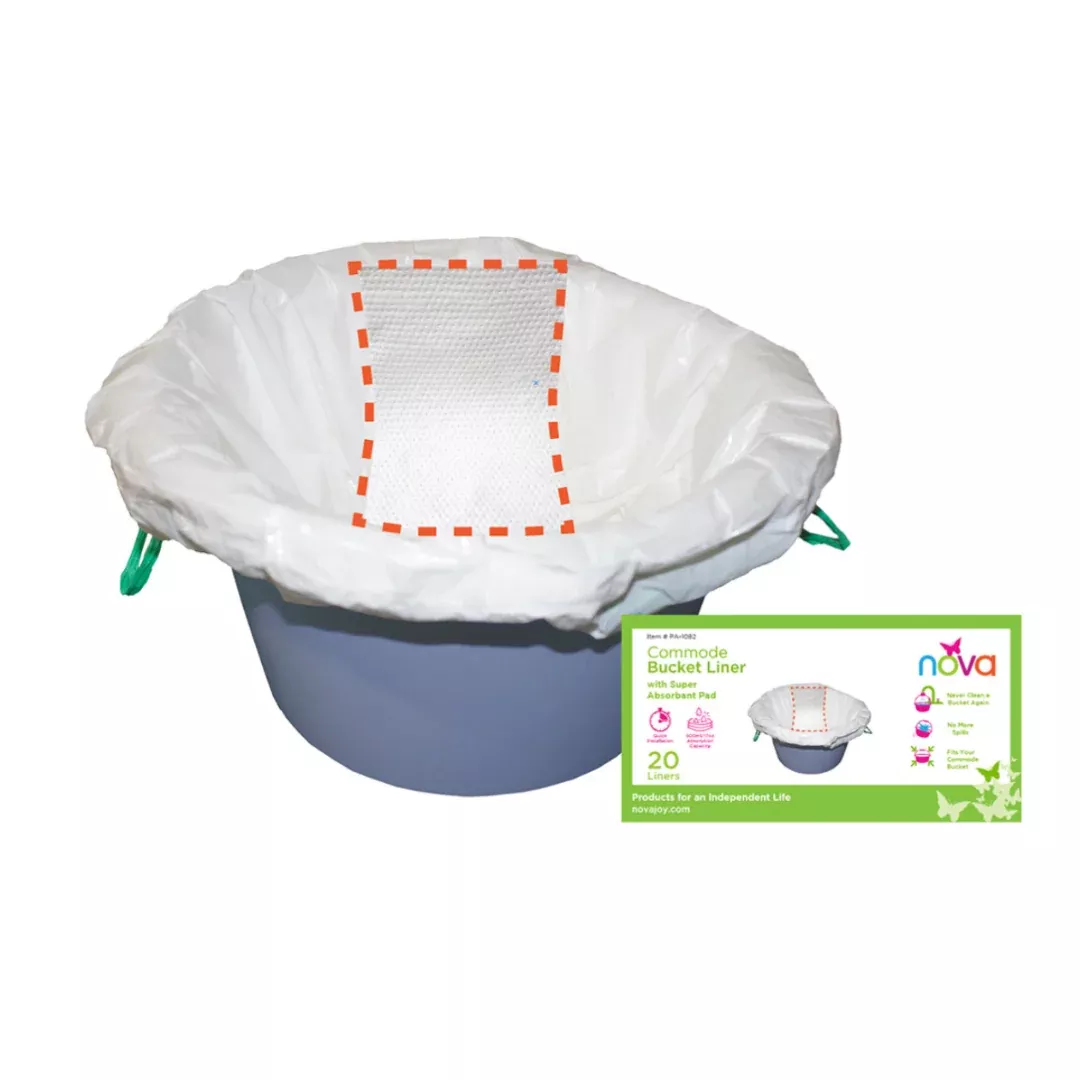 Nova Medical Disposable Commode Bucket Liners - 20 Per Box