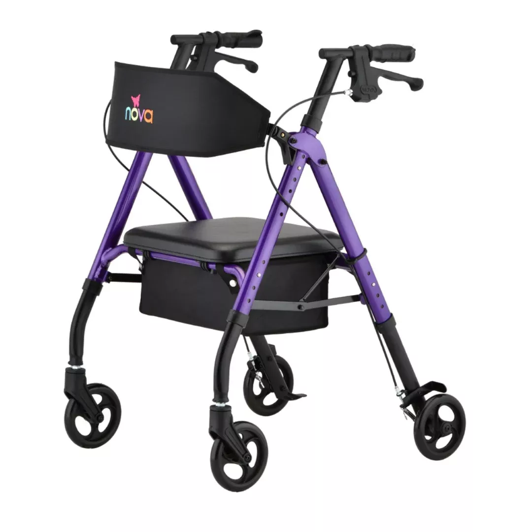 Nova Medical Star 6 OS Rollator Walker - Lightweight & Foldable