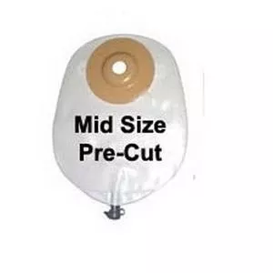 Nu-Hope 8356DC Urinary Mid-Size Pouch with Round Opening, Deep Convexity, (3/4)" Opening, Box of 10
