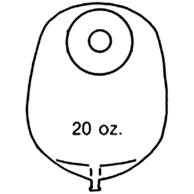 Nu Hope 8934-FV-DC - Nu-Flex Mid-Size Post-Op Urinary Pouch with Deep Convexity Flutter Valve 3/4" x 1-1/2" Trim to Fit