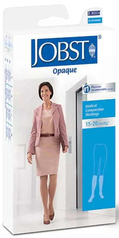Opaque Knee-high Firm Compression Stockings Medium, Natural- 1 Each