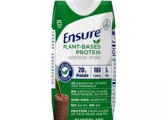 Oral Supplement Ensure Plant Based Protein Nutrition Shake Vanilla Flavor