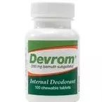 Parthenon Company Devrom Deodorant Tablets, One bottle of 100 tablets