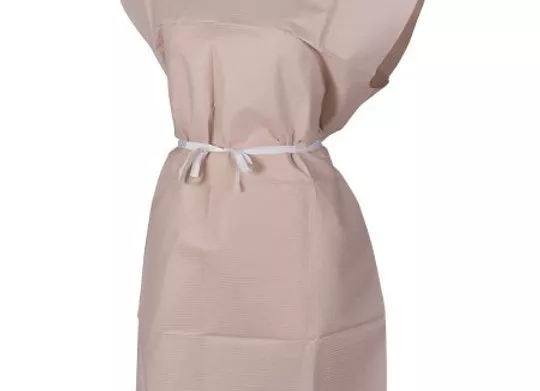 Patient exam gown McKesson one size fits most peach disposable