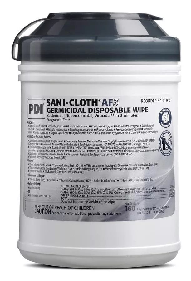 PDI Sani-Cloth AF3 Germicidal Disposable Pre-Moistened Wipes - Large