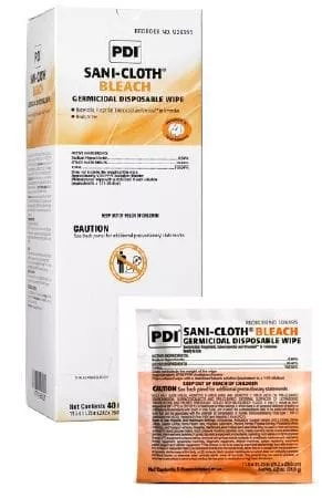 PDI Sani-Cloth Bleach Germicidal Disposable XL Wipes - Individually Wrapped