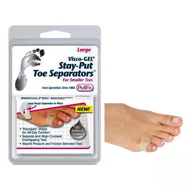 Pedifix Footcare P26-L - Visco-GEL Stay-Put Toe Separators, Large