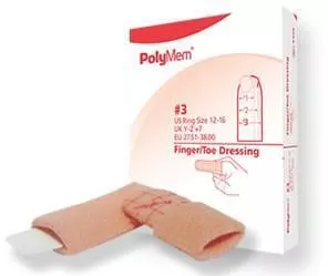 Polymem #3 Fingercot Dressing, (Ring Size 12-16).