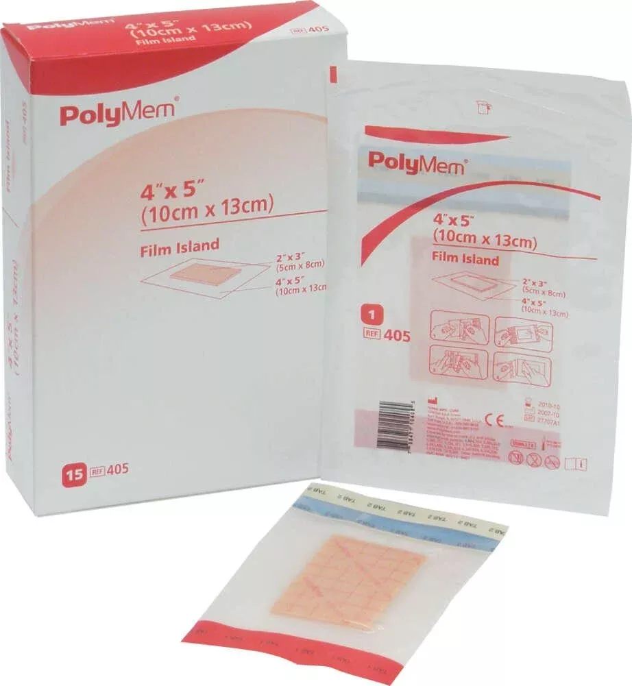 Polymem Film Island Dressing 4" X 12.5" (10Cm X 32Cm).