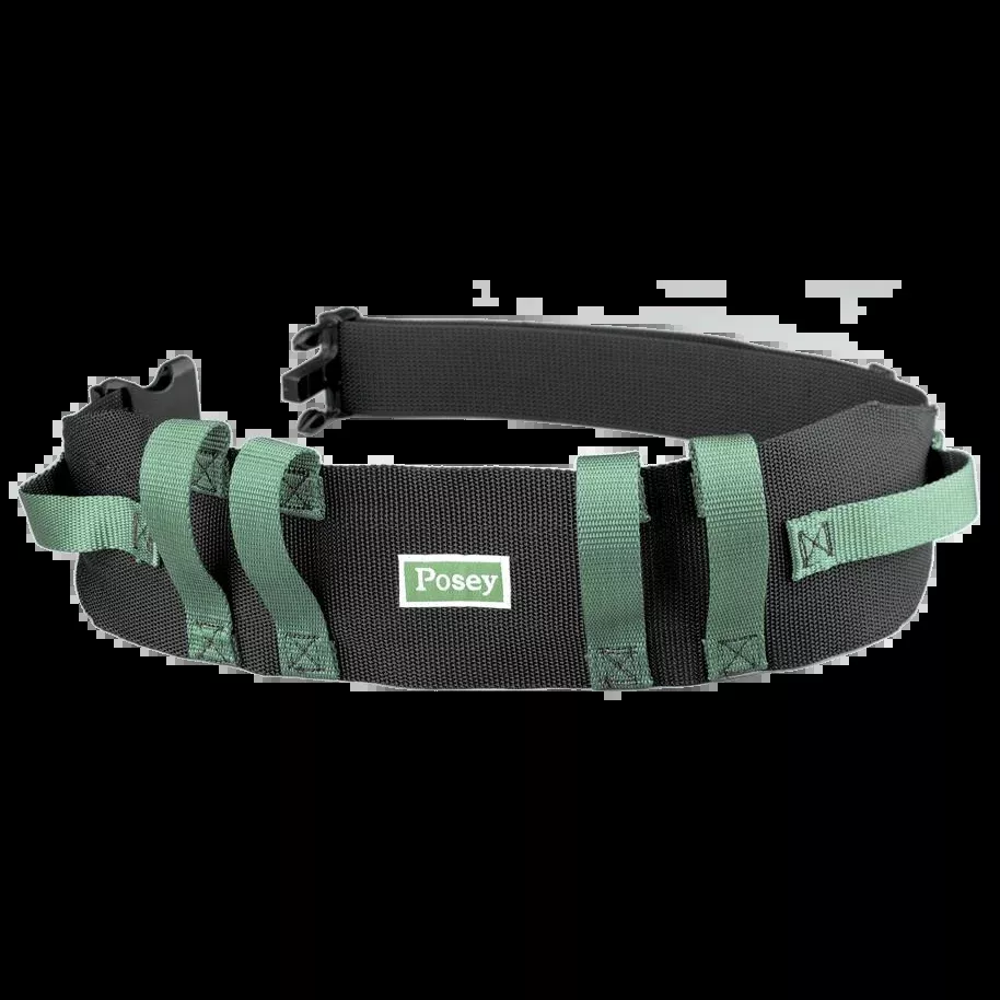 Posey Green / Black Nylon Gait Belt with Quick Release Buckle