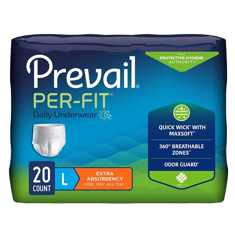 Prevail Per-Fit Extra Pull On with Tear Away Seams Daily Underwear