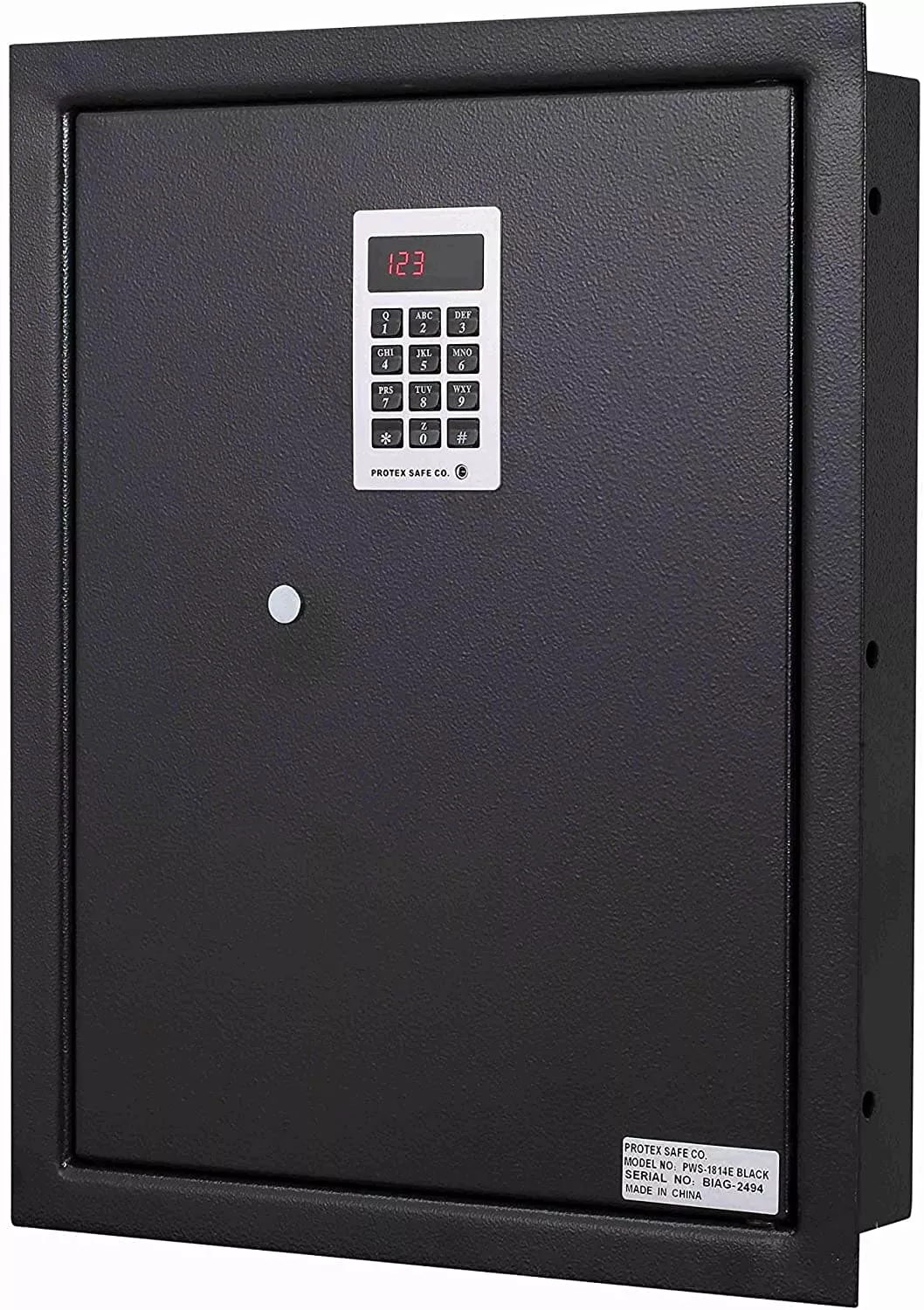 Protex Electronic Keypad Wall Safe - 2 Removable Shelves and Velvet lining