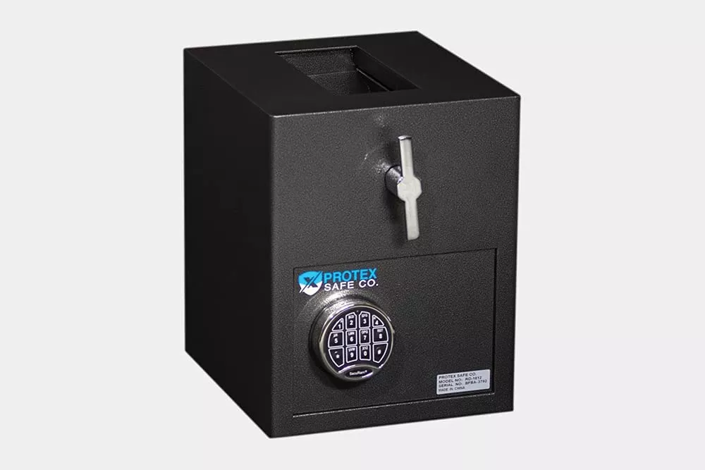 Protex Mini Rotary Hopper Depository Safe with Drop Slot and Electronic Keypad RD-1612