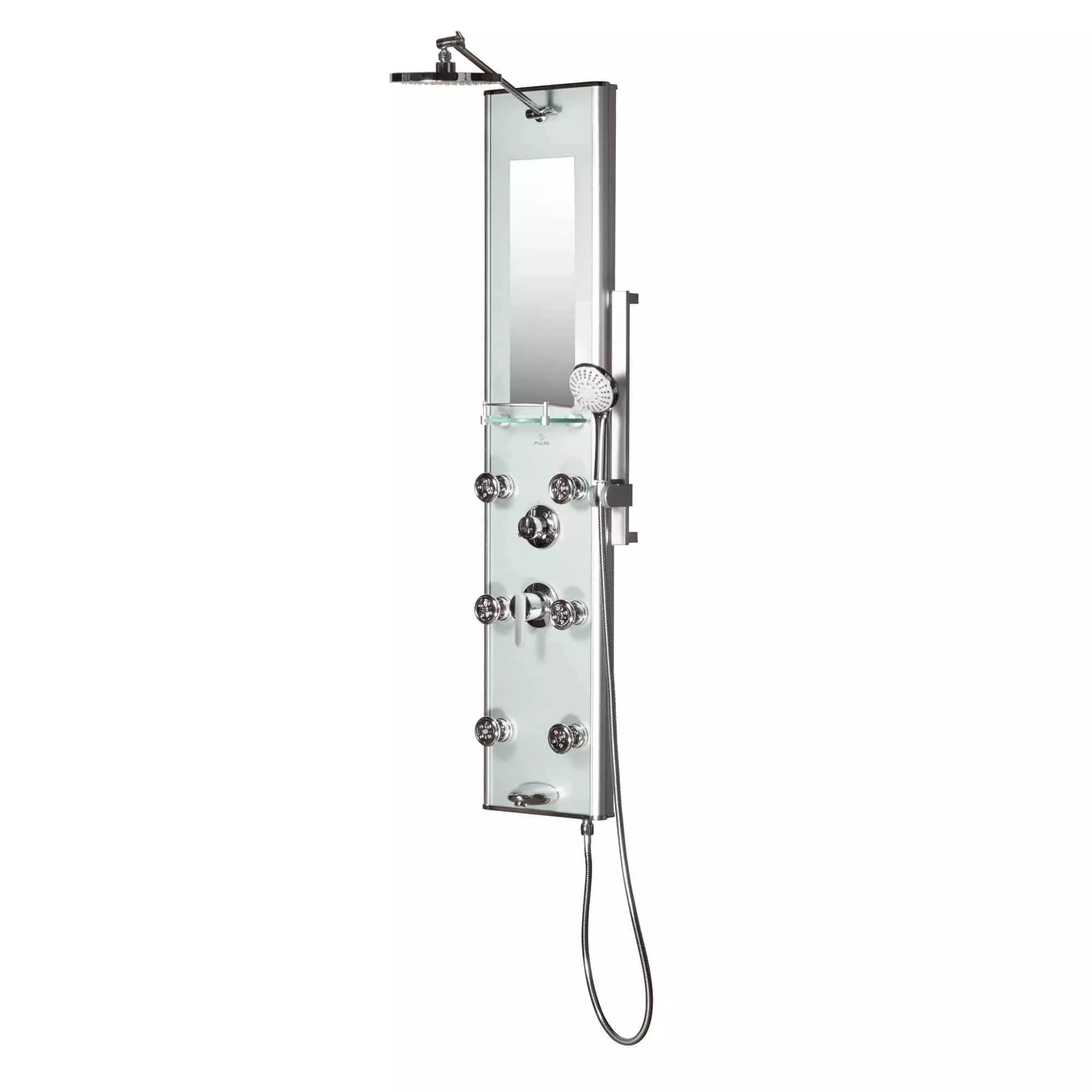Pulse Shower Spa Kihei II Luxury System with Silver Glass and Chrome Hardware