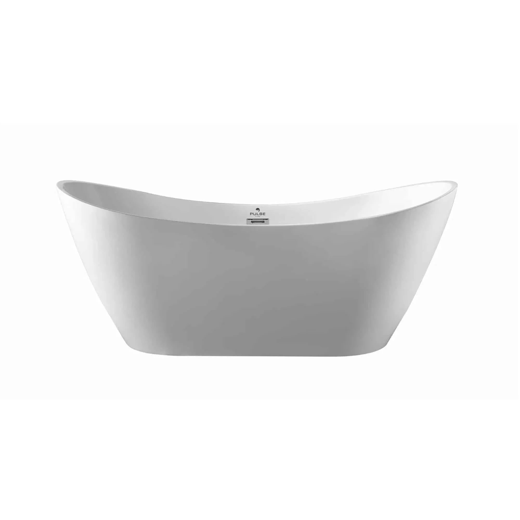 Pulse ShowerSpas 69" Acrylic Freestanding Soaking Bathtub with Curved Design - Glossy White