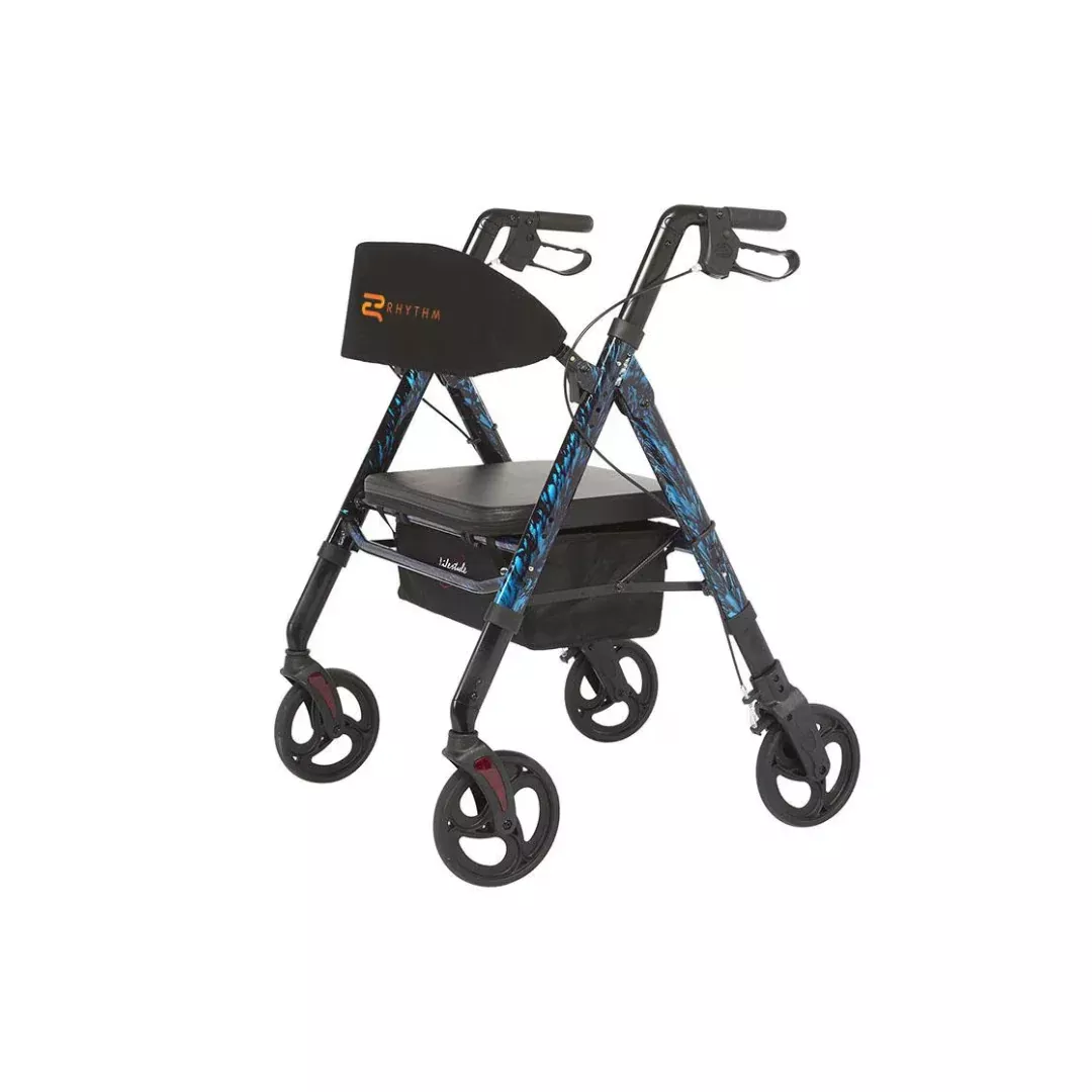 Rhythm Regal Bariatric Aluminum 4-Wheel Rollator with Universal Height Adjustment