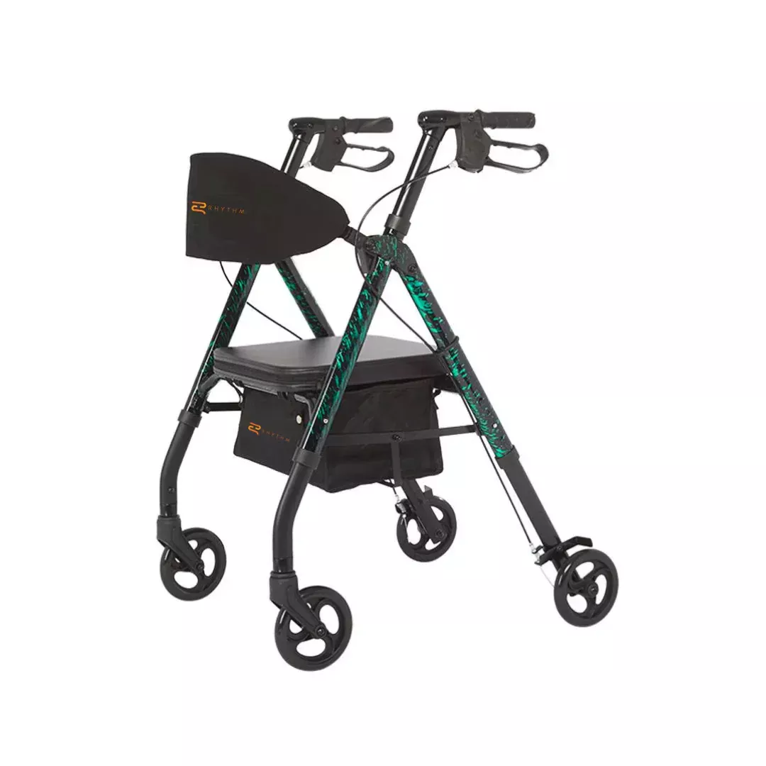 Rhythm Royal Universal Aluminum 4-Wheel Rollator with Universal Height Adjustment