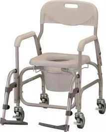 Rolling Commode and Shower Chair - Nova 8801with Padded Seat & Footrests