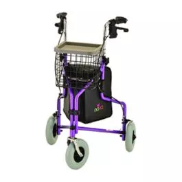 Rolling Walker, 3-Wheel - Nova4900 Traveler - LIGHT WEIGHT - 8-in. SOLID SOFT WHEELS
