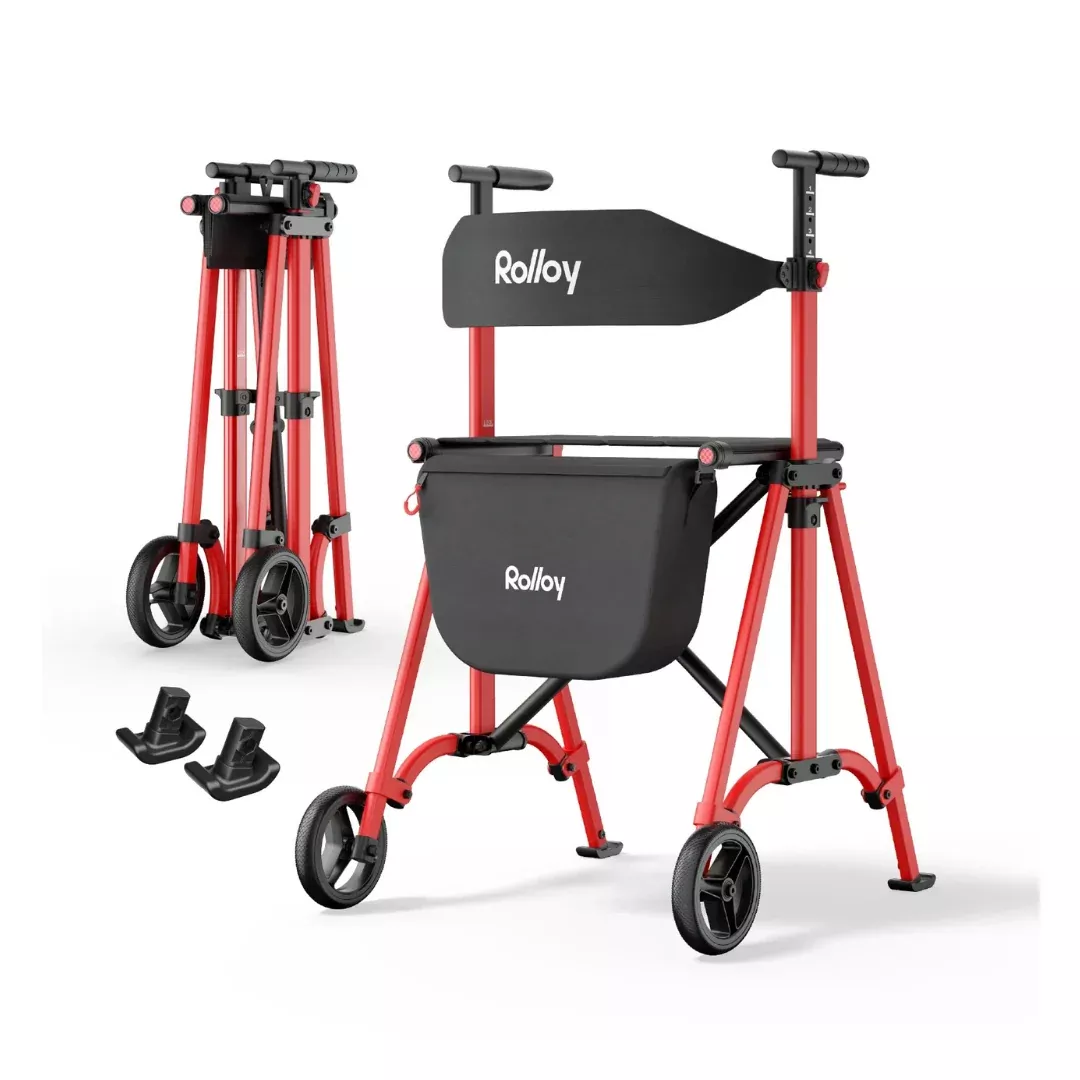 Rolloy Compact Master Bariatric 2-Wheel Walker with Seat