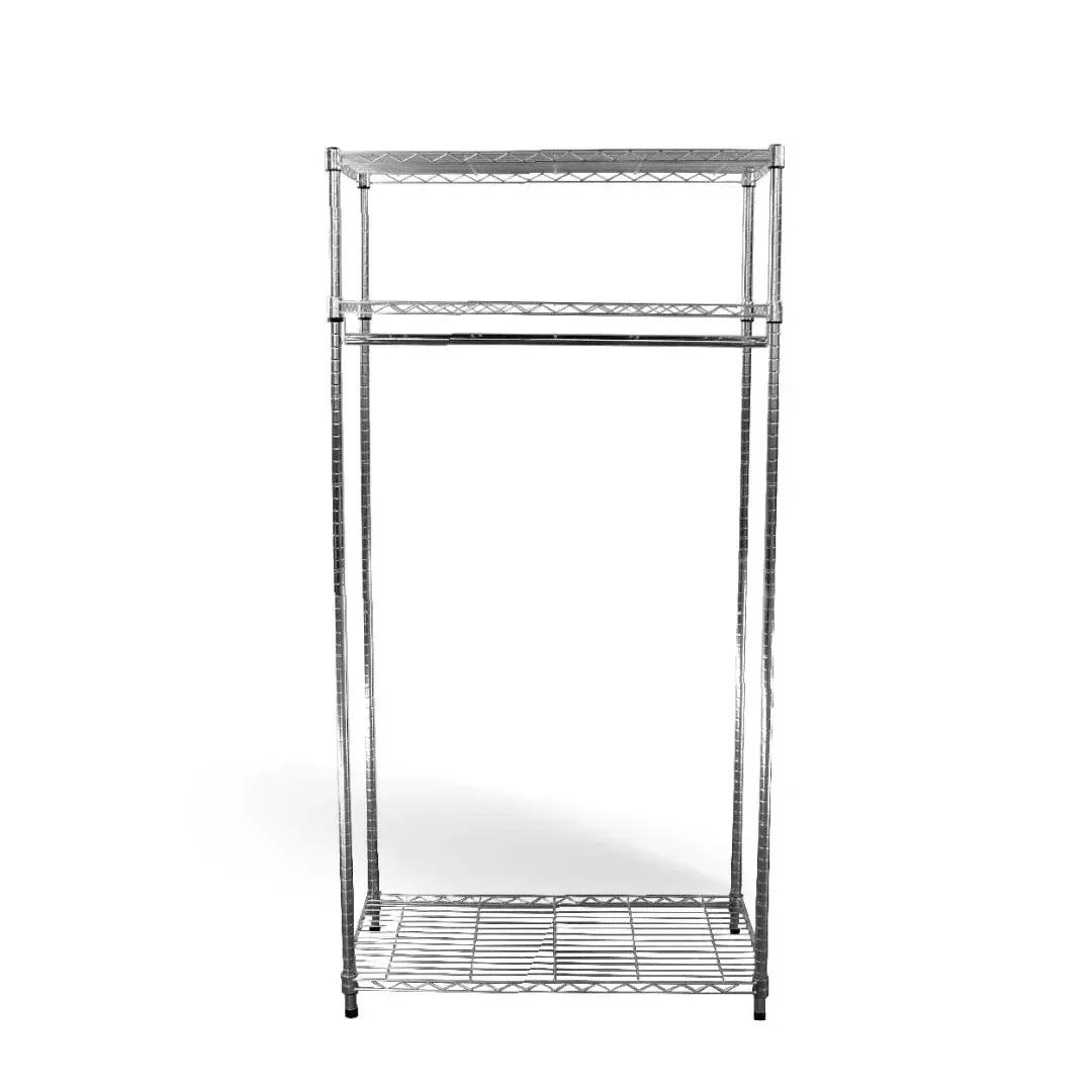 SafeRacks 3-Tier Garment Single Rod Storage Rack - 18″ x 36″ x 72″