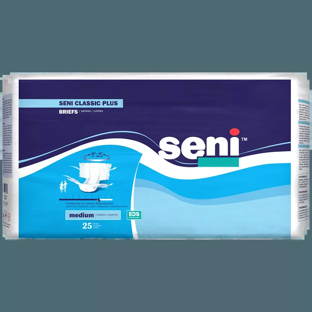 Seni Classic Plus Unisex Briefs - Heavy Absorbency - Case of 100