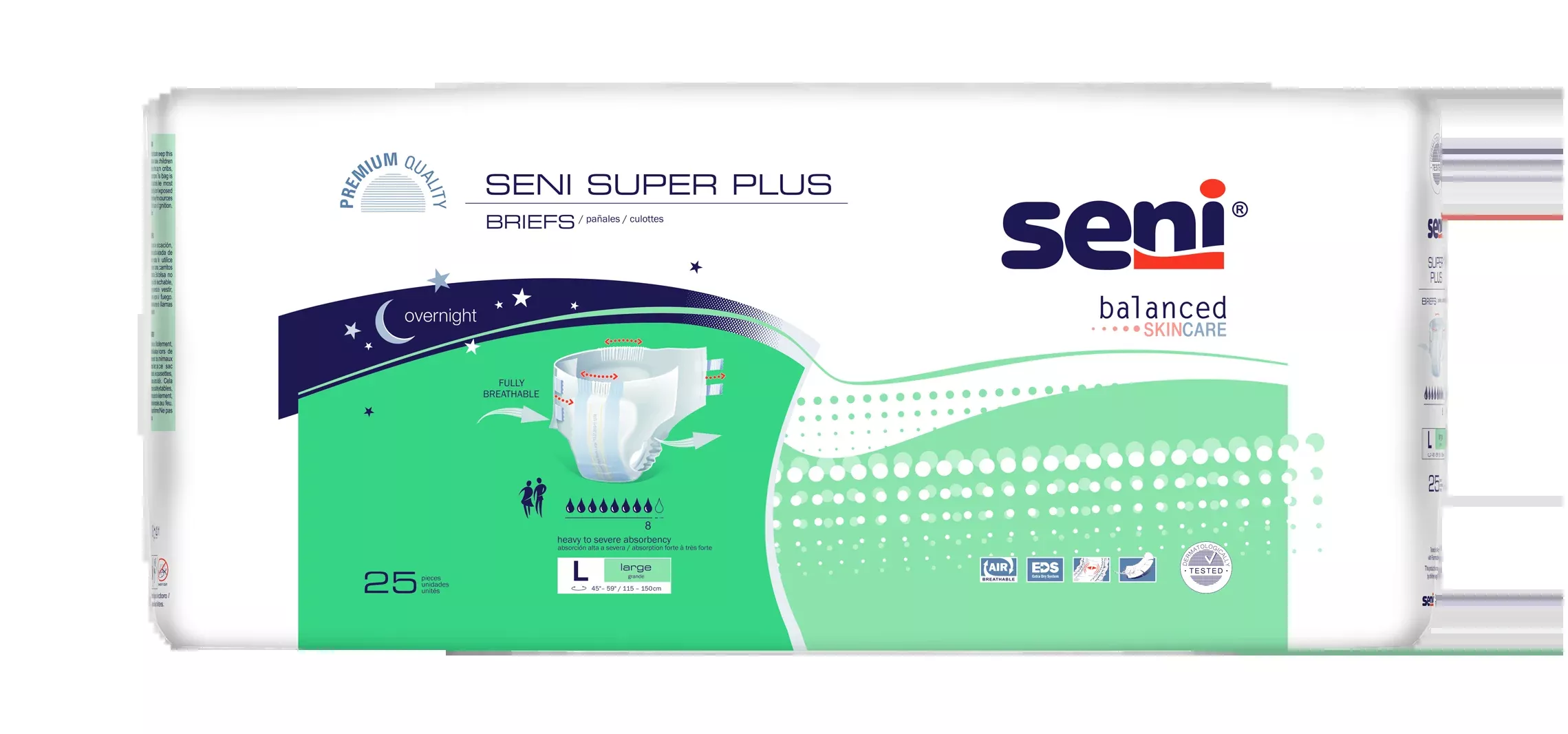 Seni Super Plus Briefs, Large, 25 Count - 45" - 59"- Pack(age) of 25