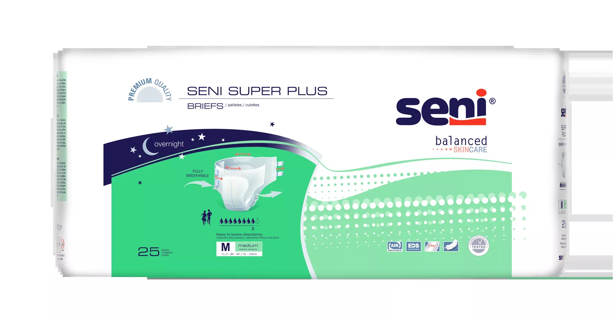 Seni Super Plus Briefs, Medium, 25 Count - 30" - 43"- Pack(age) of 25