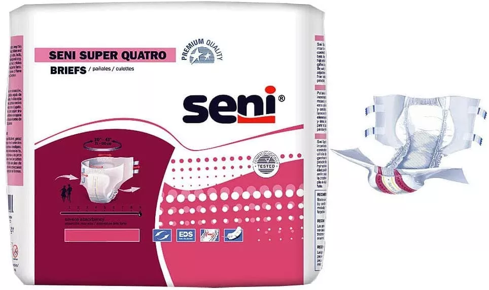 Seni Super Quatro Premium Quality Unisex Briefs - Severe Absorbency